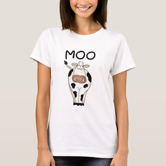 Camiseta e presentes da vaca do MOO (Frente)