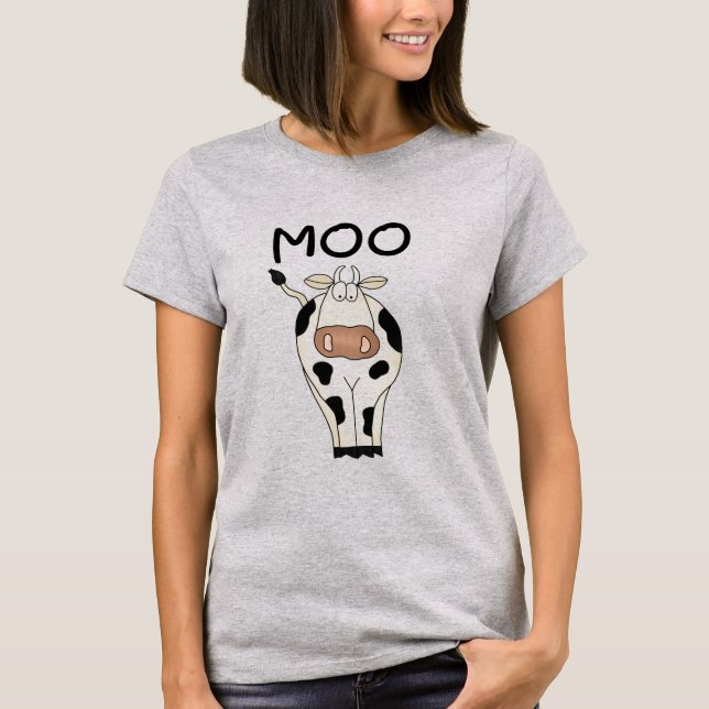Camiseta e presentes da vaca do MOO (Frente)