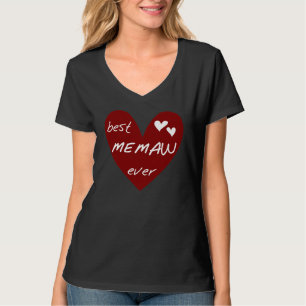 Camiseta e presentes de Memaw do coração vermelho