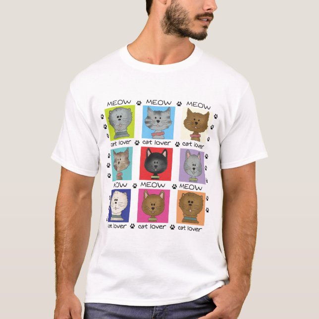 Camiseta e presentes do amante do gato do Meow (Frente)