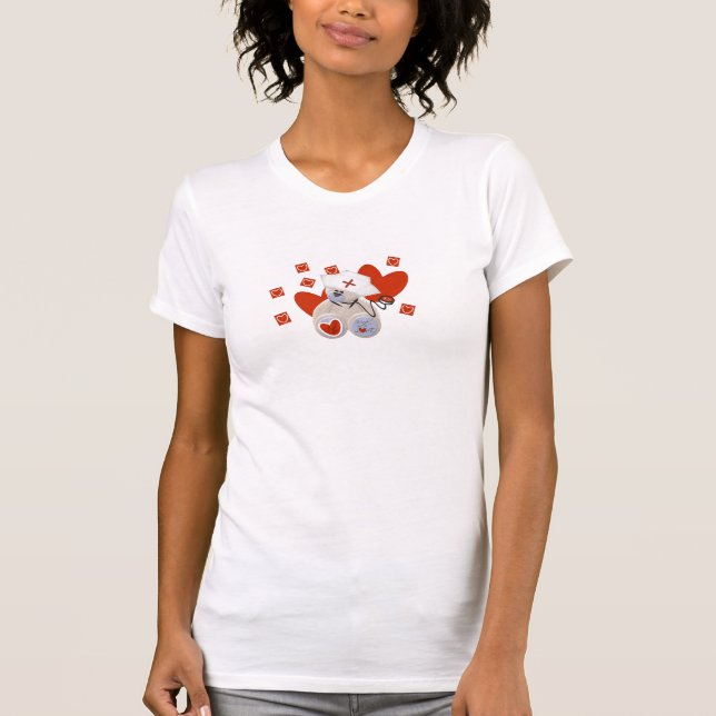 Camiseta e presentes do amor da enfermeira do urso (Frente)