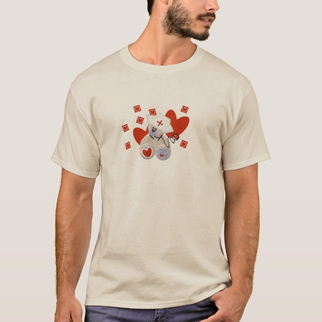 Camiseta e presentes do amor da enfermeira do urso (Frente)