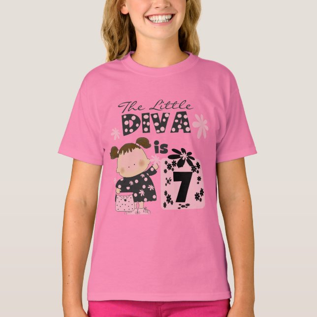 Camiseta e presentes do aniversário da diva pequen (Frente)