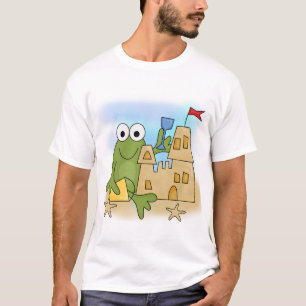 Camiseta e presentes do castelo da areia do sapo
