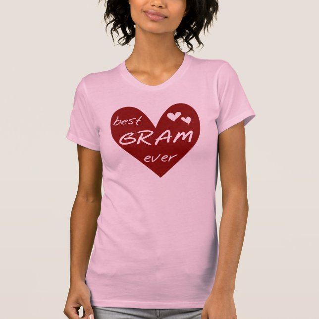 Camiseta e presentes do grama do coração vermelho (Frente)