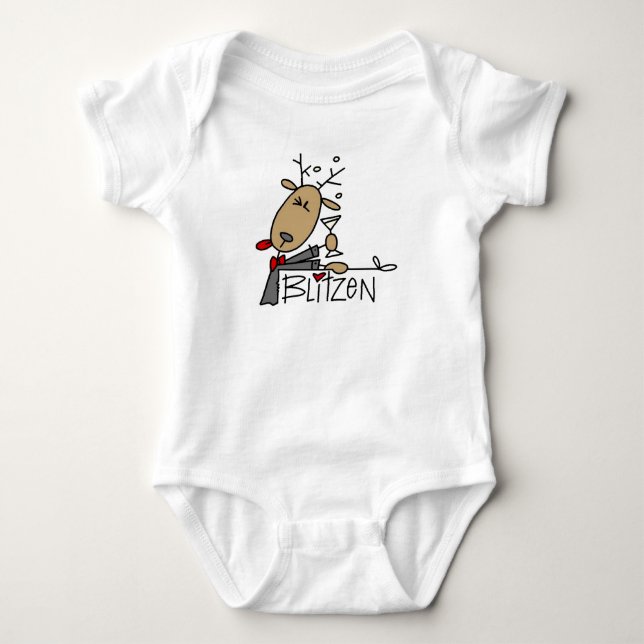 Camiseta e presentes do Natal da rena de Blitzen (Frente)