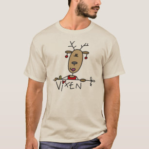 Camiseta e presentes do Natal da rena do Vixen
