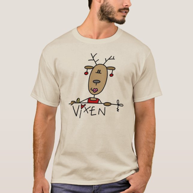 Camiseta e presentes do Natal da rena do Vixen (Frente)