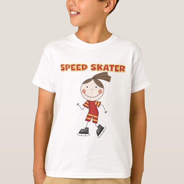 Camiseta e presentes do patinador da velocidade da (Frente)