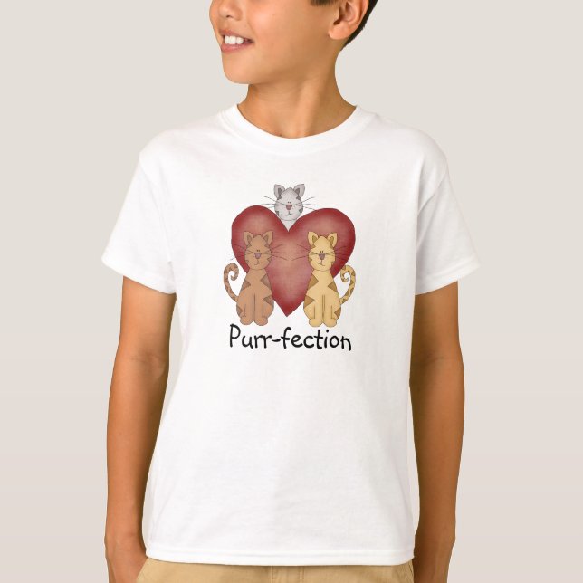 Camiseta e presentes do purr-fection dos gatos (Frente)