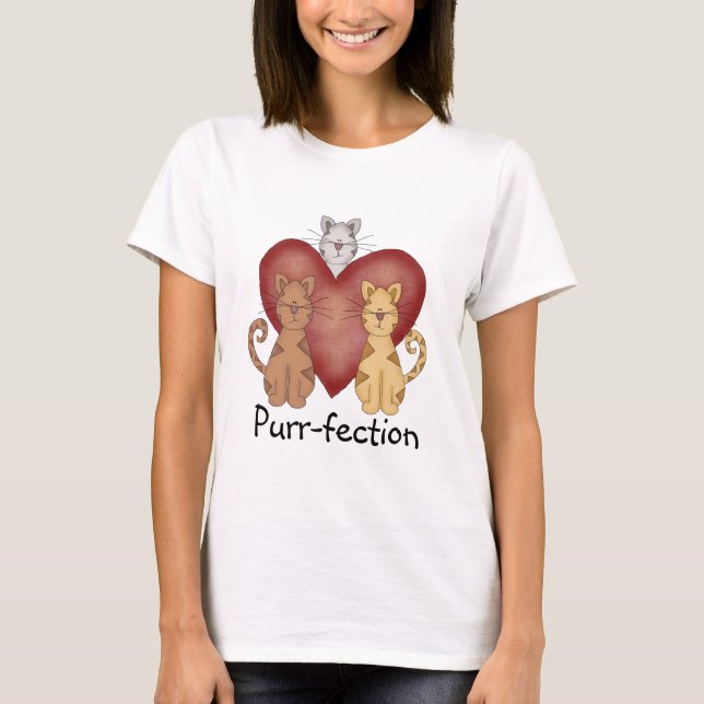 Camiseta e presentes do purr-fection dos gatos (Frente)