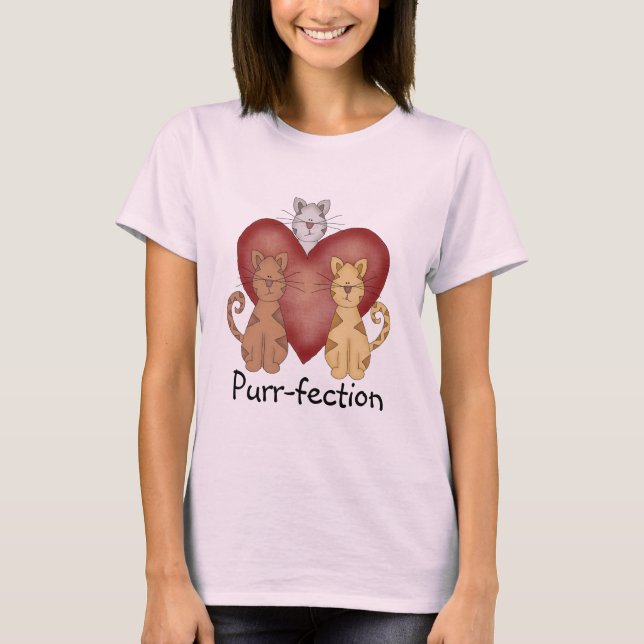Camiseta e presentes do purr-fection dos gatos (Frente)