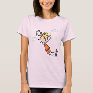 Camiseta e presentes do salto do futebol da menina