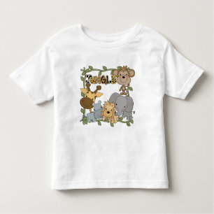 Camiseta e presentes dos animais da selva do bebê