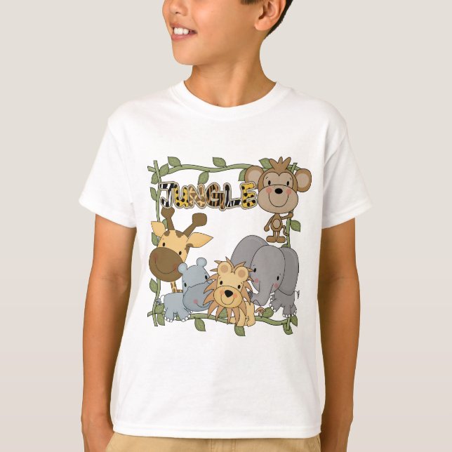 Camiseta e presentes dos animais da selva do bebê (Frente)