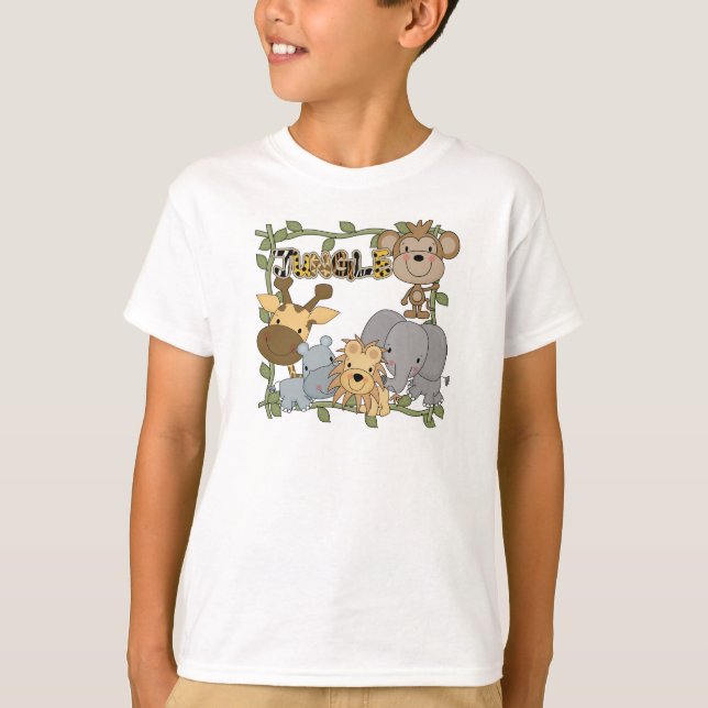 Camiseta e presentes dos animais da selva do bebê (Frente)