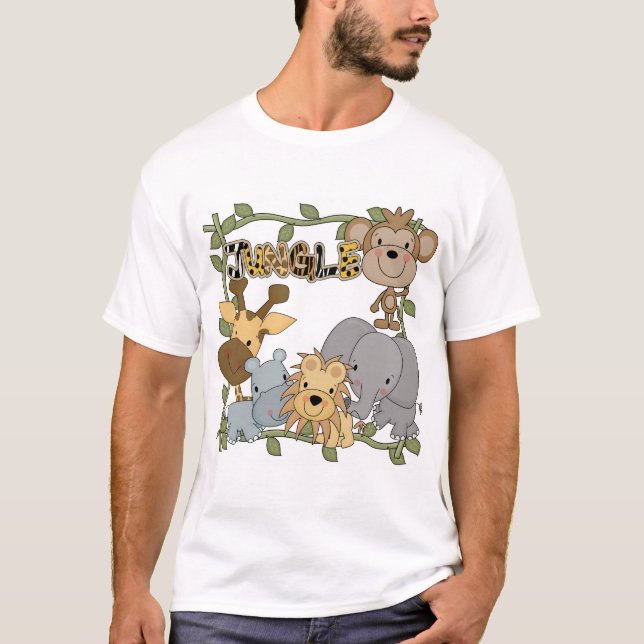 Camiseta e presentes dos animais da selva do bebê (Frente)