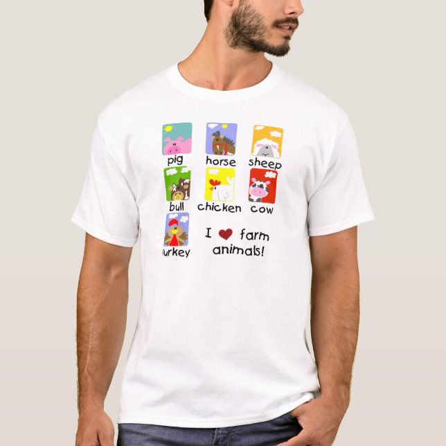 Camiseta e presentes dos animais de fazenda (Frente)