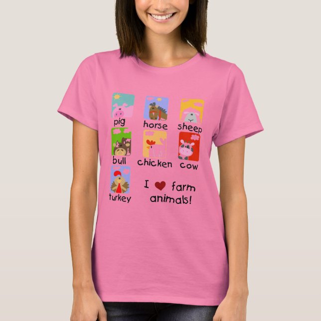 Camiseta e presentes dos animais de fazenda (Frente)