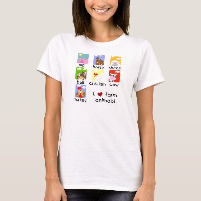 Camiseta e presentes dos animais de fazenda (Frente)