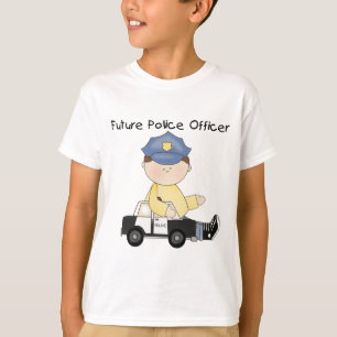 Camiseta e presentes futuros do agente da polícia
