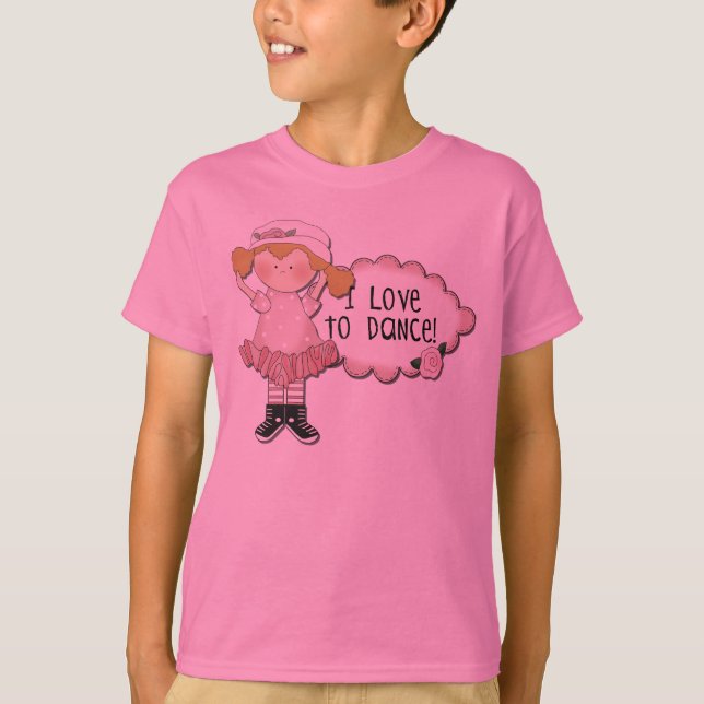 Camiseta e presentes louros do dançarino da menina (Frente)