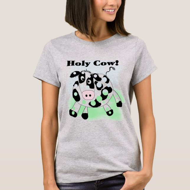 Camiseta e presentes santamente da vaca (Frente)