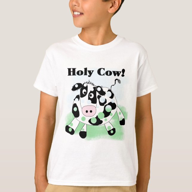 Camiseta e presentes santamente da vaca (Frente)