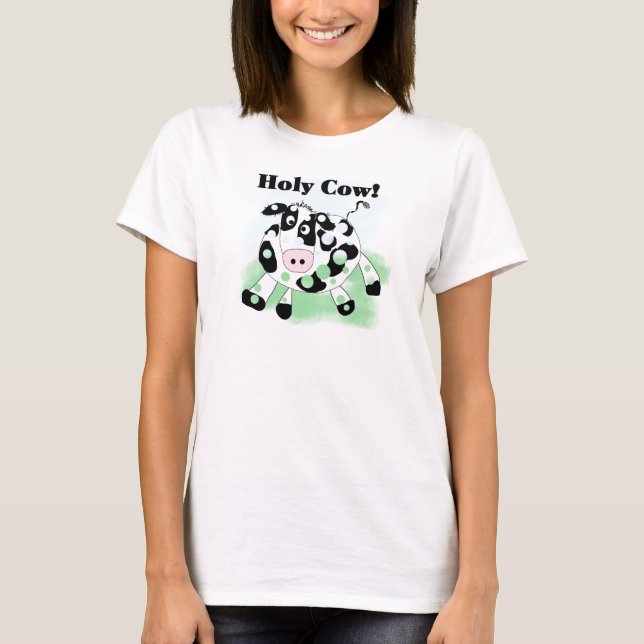 Camiseta e presentes santamente da vaca (Frente)