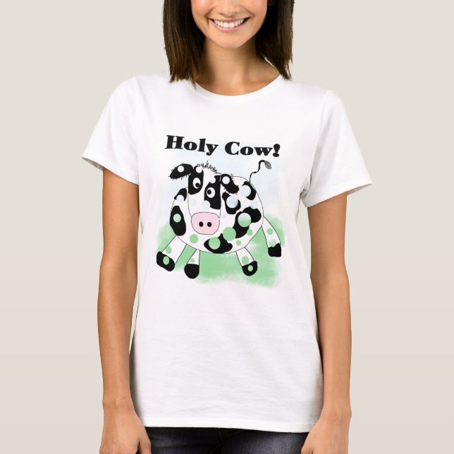 Camiseta e presentes santamente da vaca (Frente)