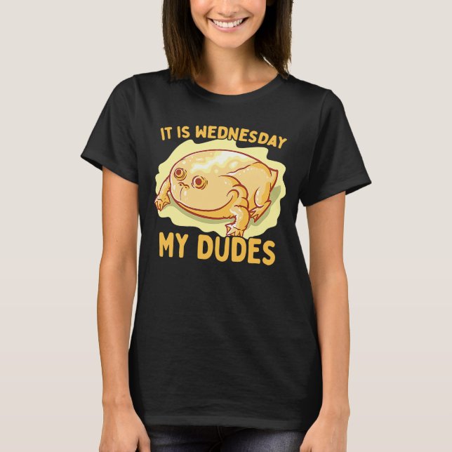 Camiseta É quarta-feira, meu sapo clássico meme (Frente)
