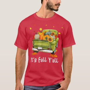 Camiseta É Queda Caminhão Pumpkin Autumn Hel