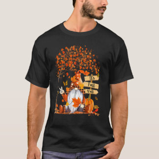 Camiseta É Queda... Gnomo Pumpkin Autumn Thanksgi