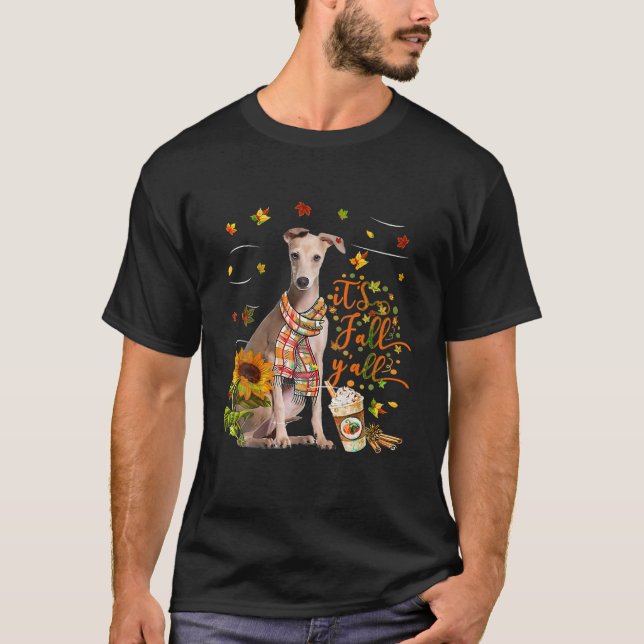 Camiseta É Queda Por Todos os Cachorros Italianos de Greyho (Frente)