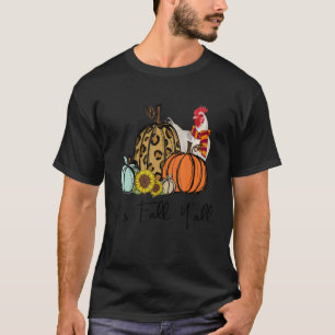 Camiseta É Queda Vocês todos Galinha Leopardo Pumpkin Giras