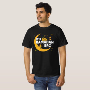 Camiseta É Ramadan, irmão. Feliz jejum. Crescente Islâmico