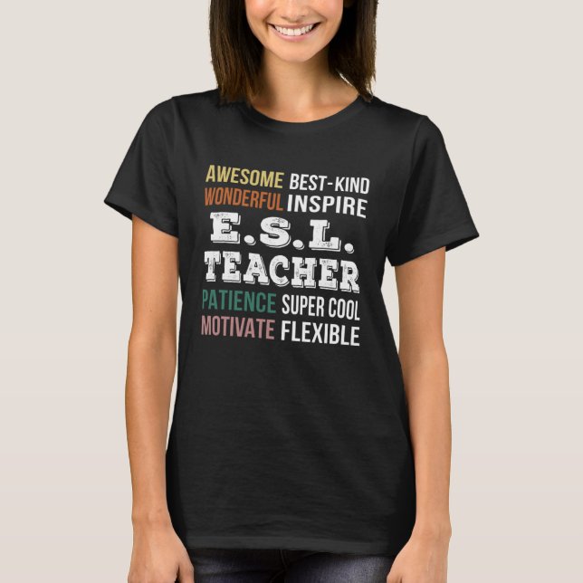 Camiseta E S L Teacher  Appreciation (Frente)