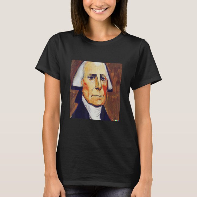 Camiseta E se o cubismo pintasse George Washington Parody 1 (Frente)