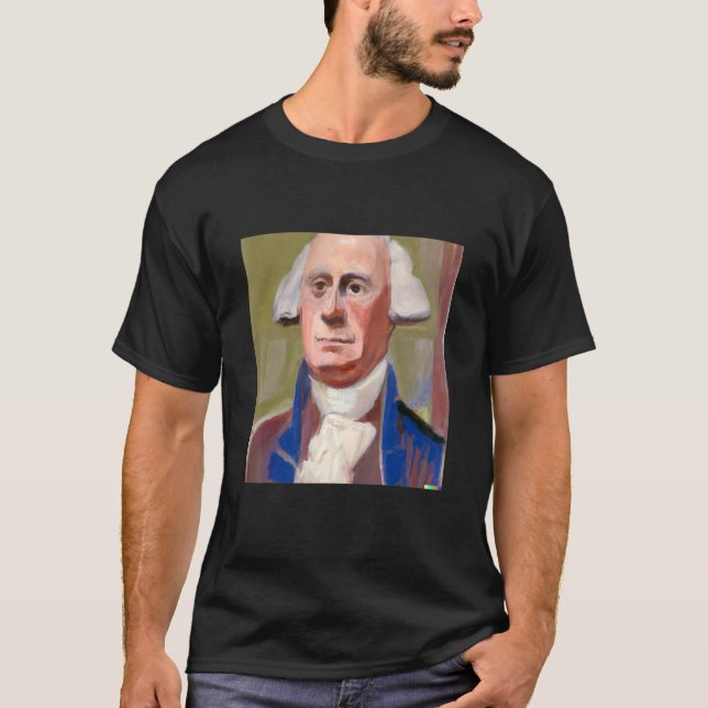 Camiseta E se o cubismo pintasse George Washington Parody a (Frente)