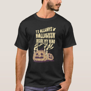 Camiseta É sempre Dentro do Dia das Bruxas Minha Cabeça Emo