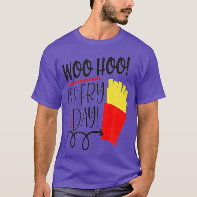 Camiseta É Sexta-Feira FryDay Francês FryDay Engraçado (Frente)