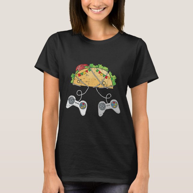 Camiseta E Tacos Cinco De Mayo Videogame Comida Mexicano Ga (Frente)