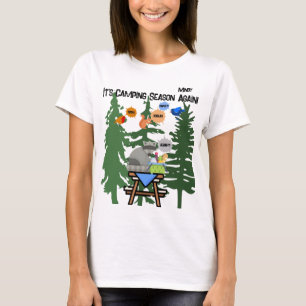 Camiseta "É Temporada de Camping Novamente!" Personalizável