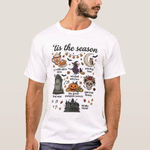 Camiseta É Temporada Halloween Bruxa Abóbora Caveira_1