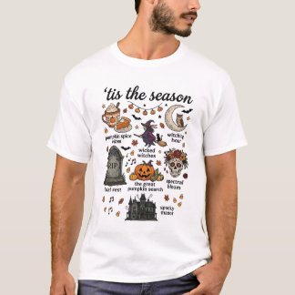 Camiseta É Temporada Halloween Bruxa Abóbora Caveira_1