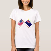 E.U. e bandeiras cruzadas Austrália