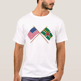 Pôster Bandeiras cruzadas dos EUA e da Dominica