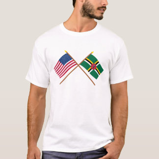 Camiseta E.U. e bandeiras cruzadas Dominica