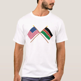 Camiseta E.U. e bandeiras cruzadas Kenya