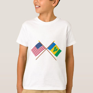 Camiseta E.U. e bandeiras cruzadas São Vicente